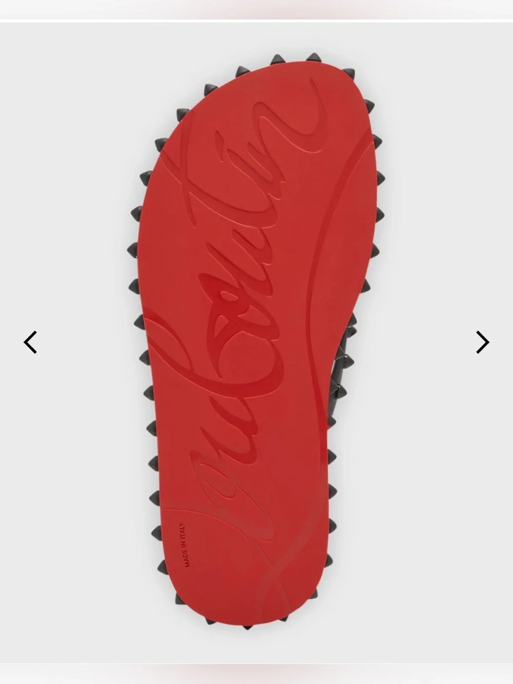 Christian Louboutin Black Studded Rubber Flip Flops